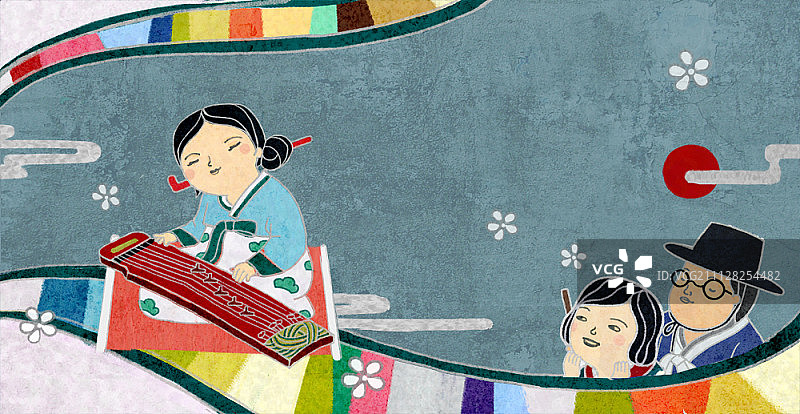 韩国传统文化插画图片素材