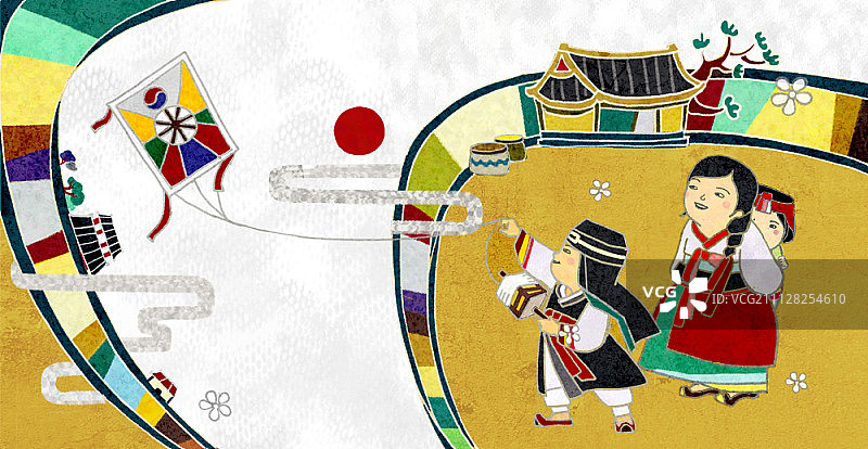 韩国传统文化插画图片素材