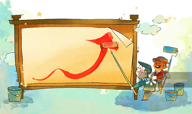 主管和工人插画图片素材