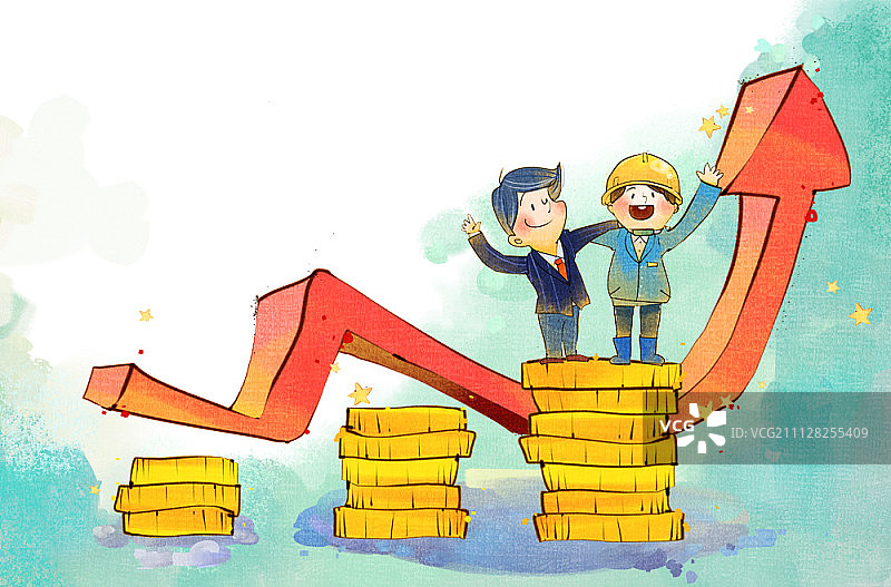 主管和工人插画图片素材