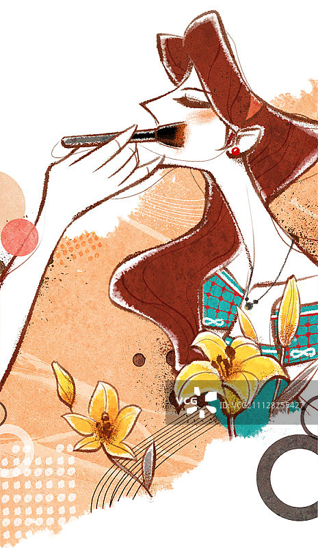 化妆师为女士化妆图片素材