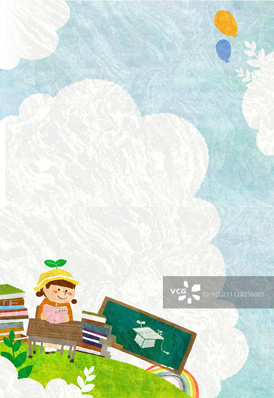 儿童进入幼儿园插画图片素材