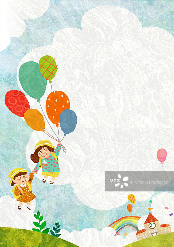 儿童入园插画图片素材