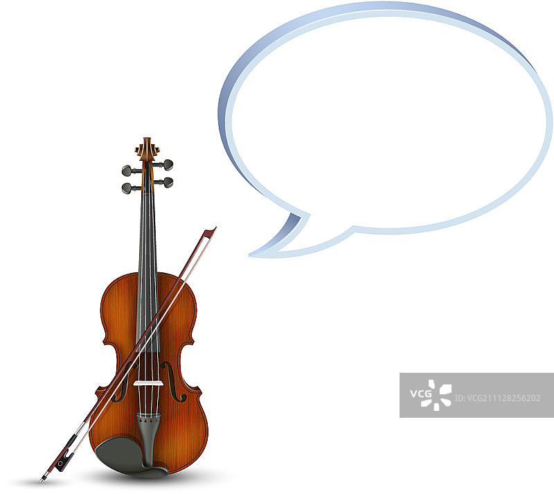 带有对话气泡的小提琴图片素材