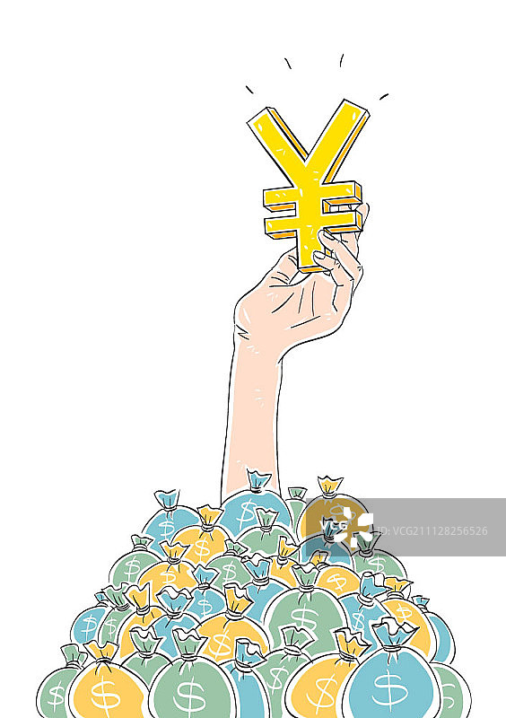 手持日元货币符号图片素材