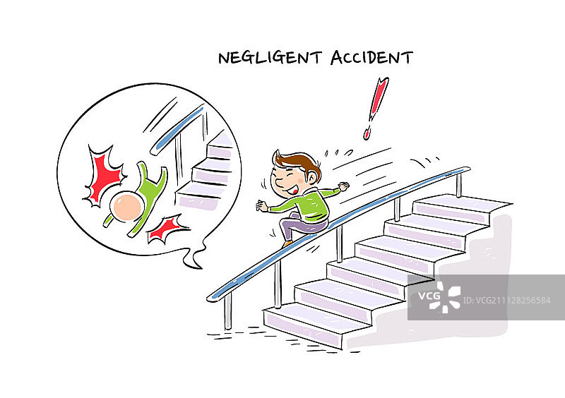 卡通疏忽事故图片素材