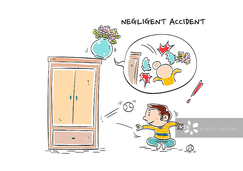 卡通疏忽事故图片素材