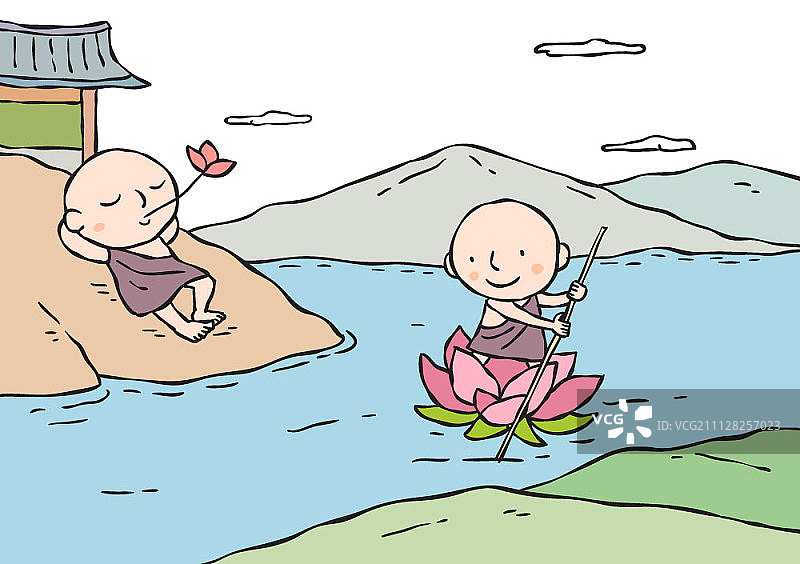 佛教与僧侣插画图片素材