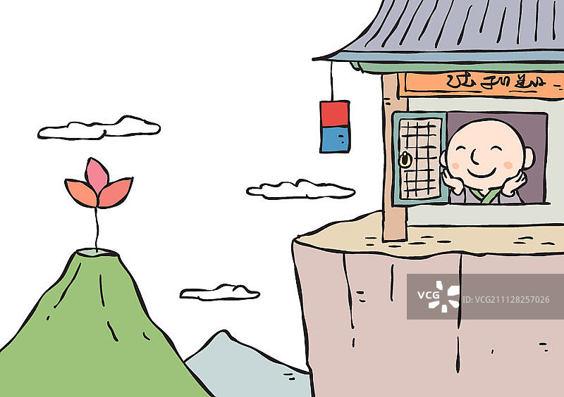 佛教与僧侣插画图片素材