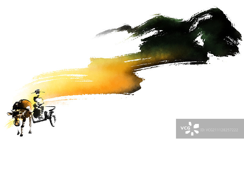 水墨画插图图片素材