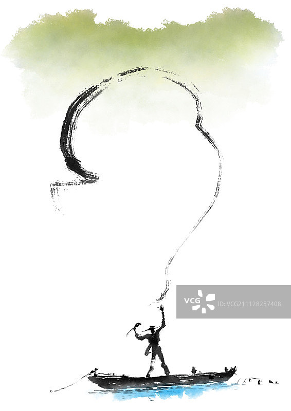 水墨画插图图片素材