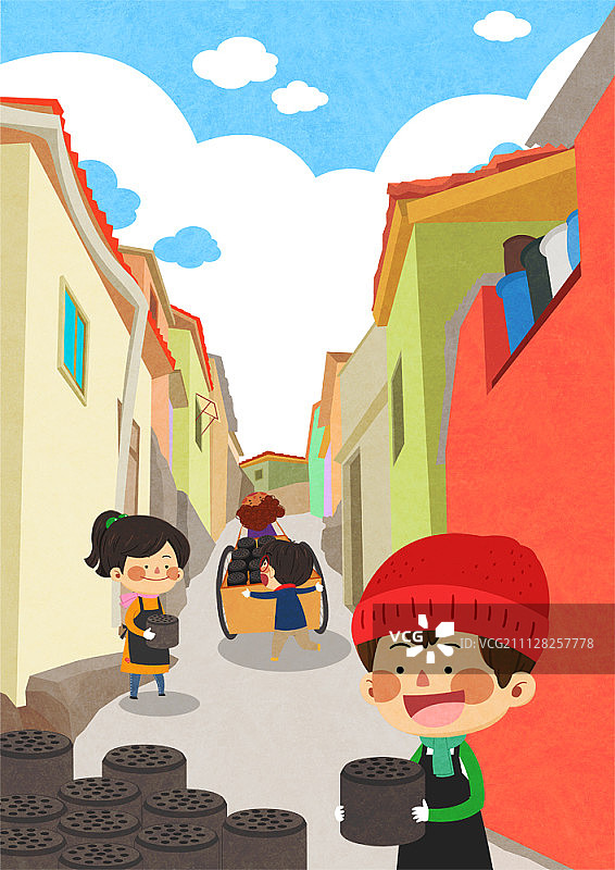 团结友爱插画图片素材