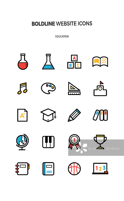 教育图标设置图片素材