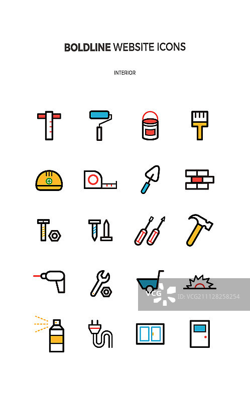 室内工具图标集图片素材