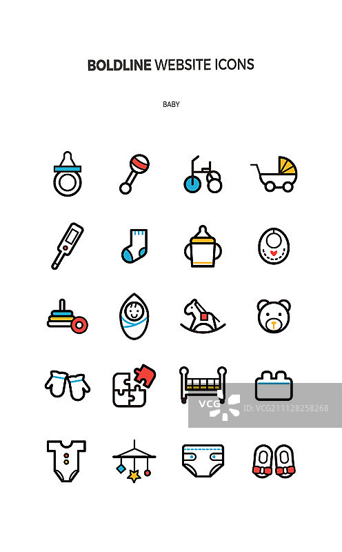 婴儿用品图标集图片素材
