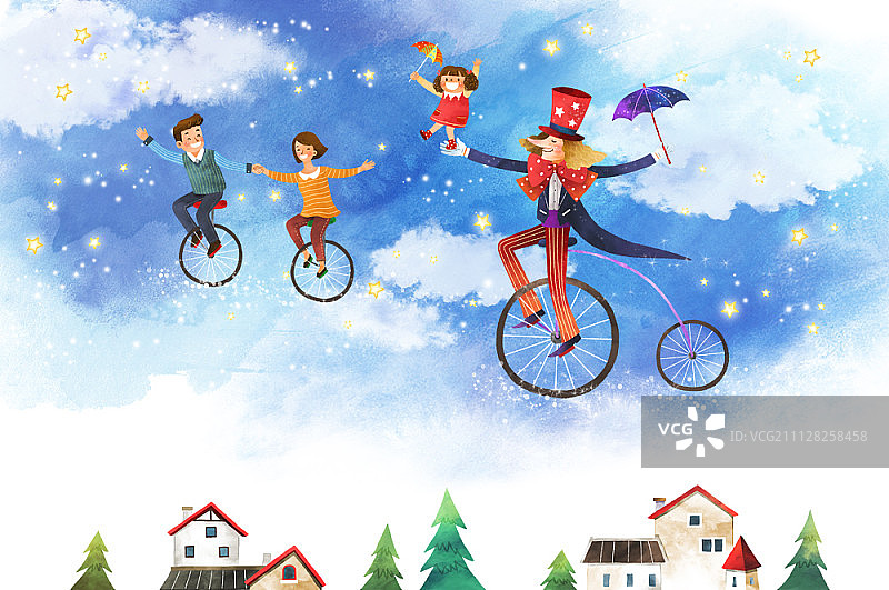 幸福家庭插画图片素材