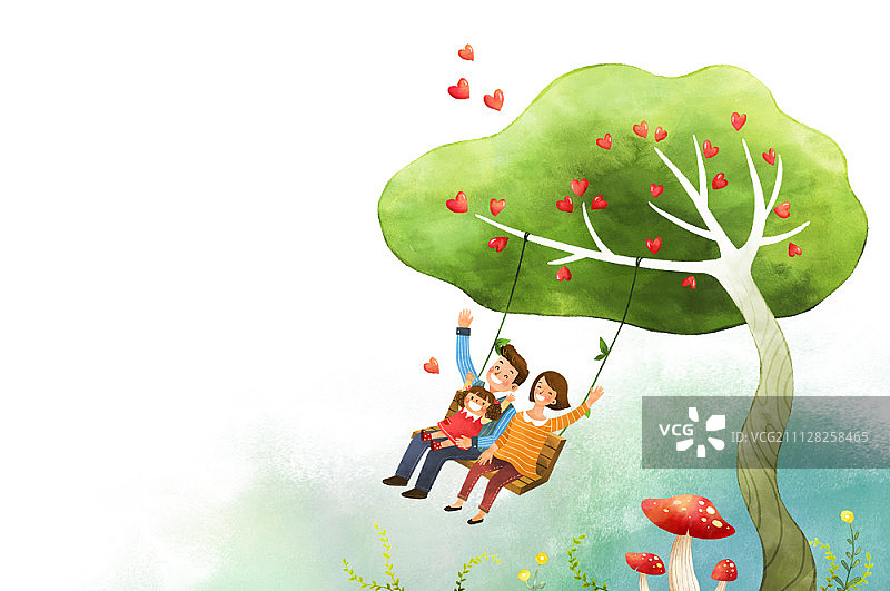 幸福家庭插画图片素材