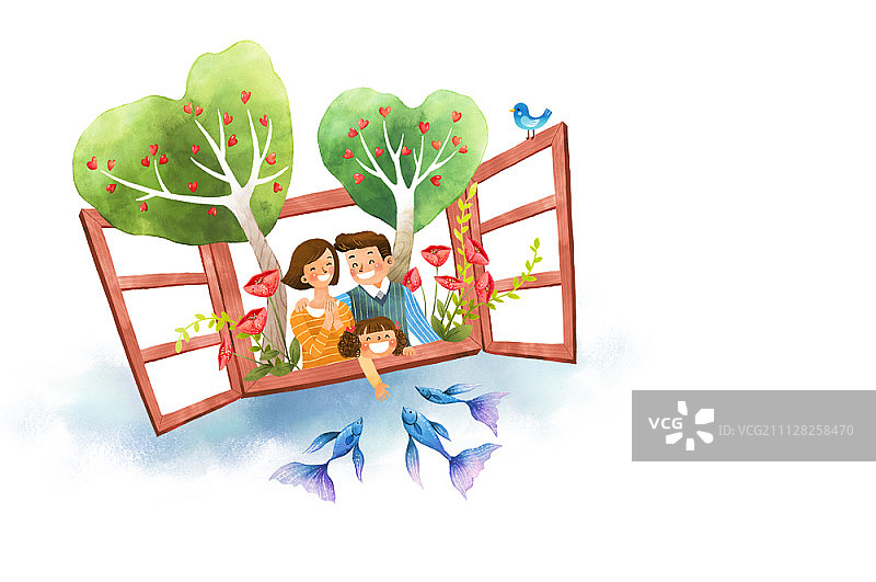 幸福家庭插画图片素材