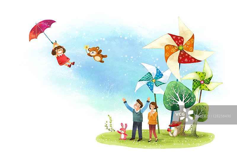 幸福家庭插画图片素材