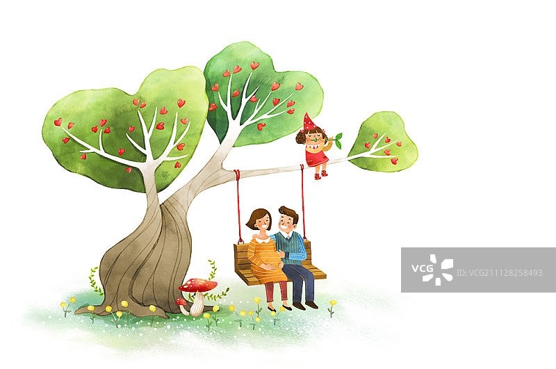 幸福家庭插画图片素材