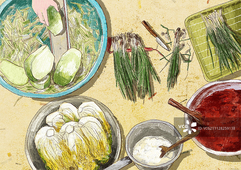 泡菜插画图片素材