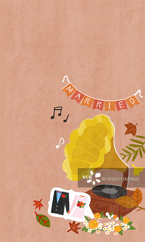 婚礼插画图片素材