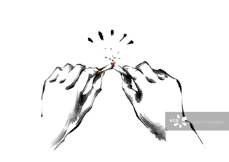 水墨画插图图片素材