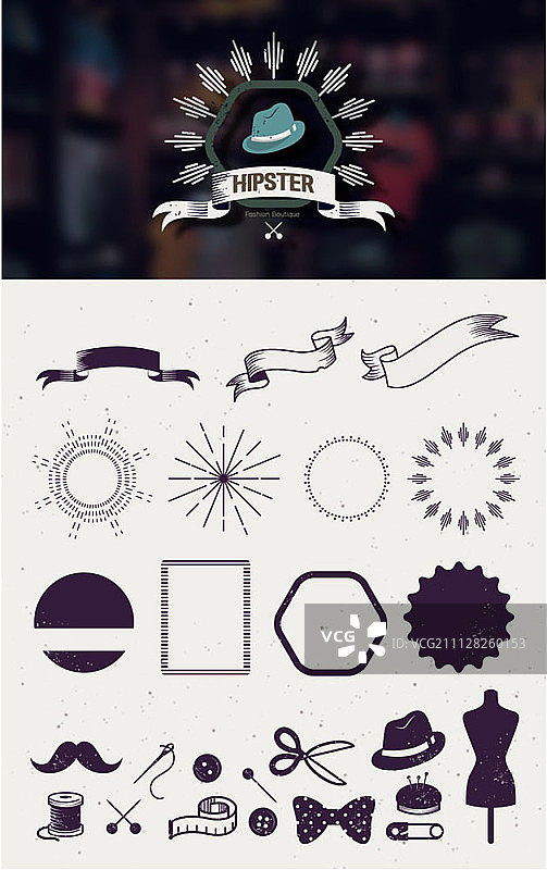 缎带和服装图标合集图片素材