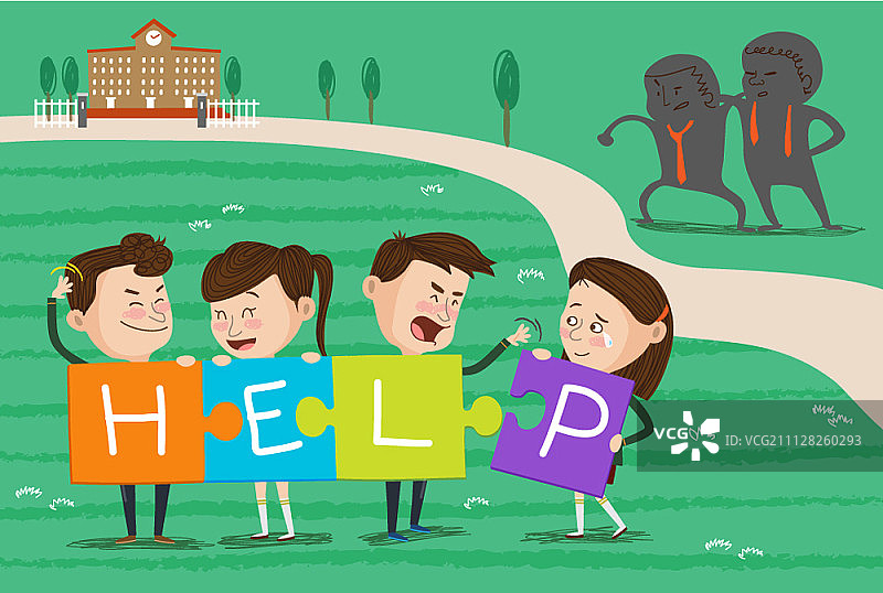 校园霸凌插画图片素材