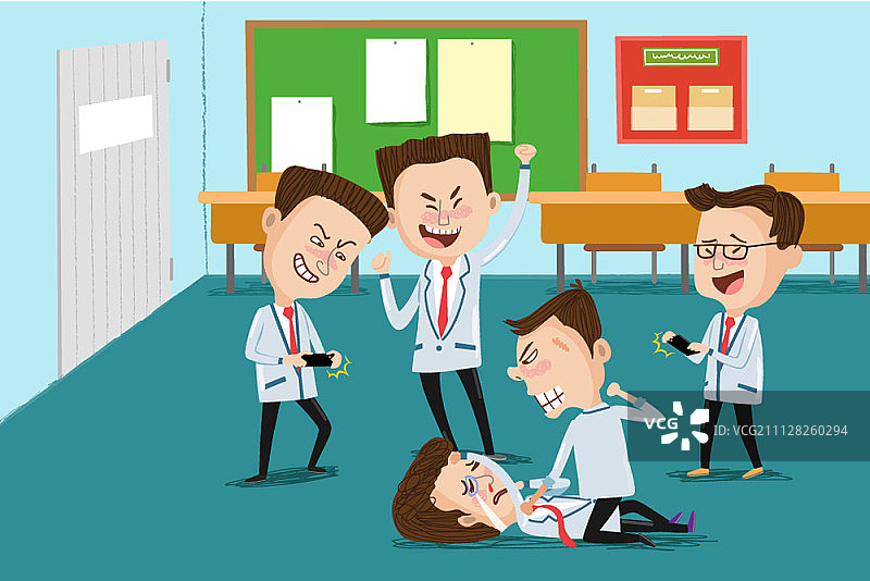 校园霸凌插画图片素材
