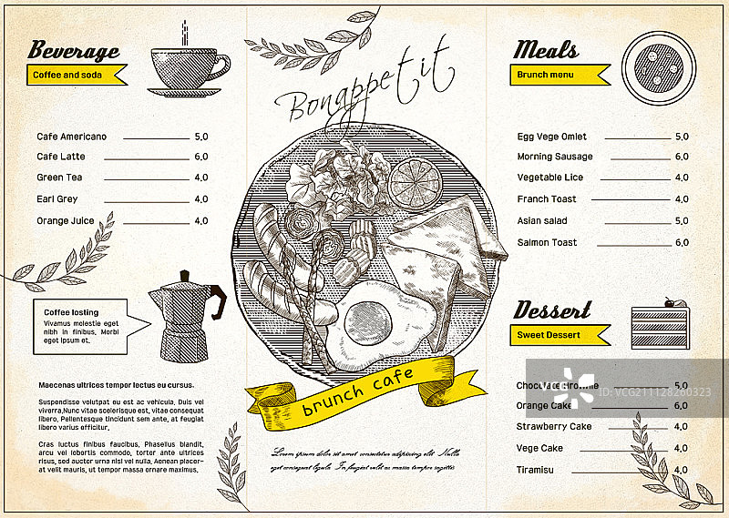 菜单插图图片素材