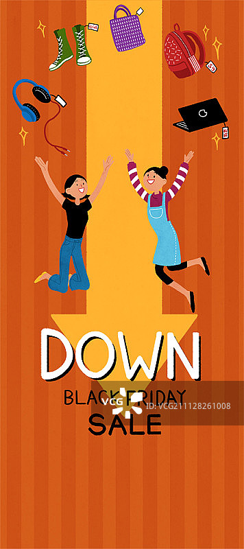 黑色星期五促销插画图片素材