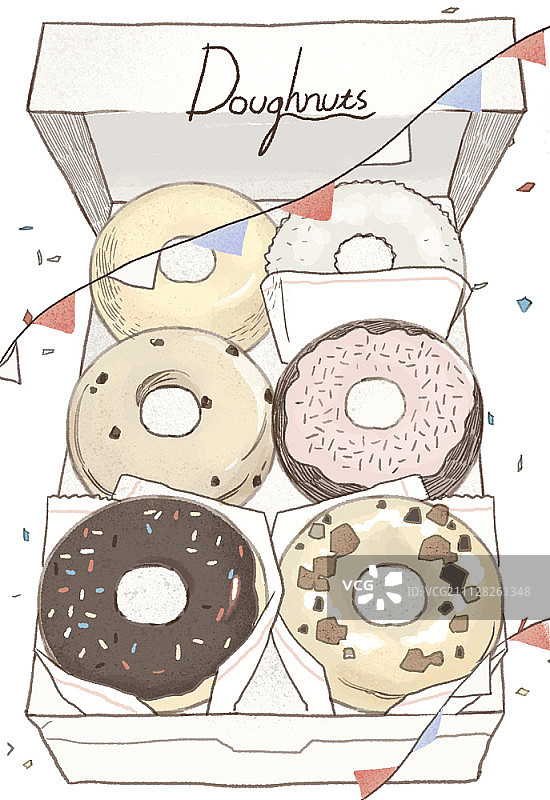 盒装甜甜圈图片素材