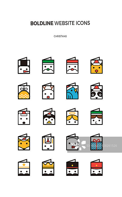 圣诞节线性图标集图片素材