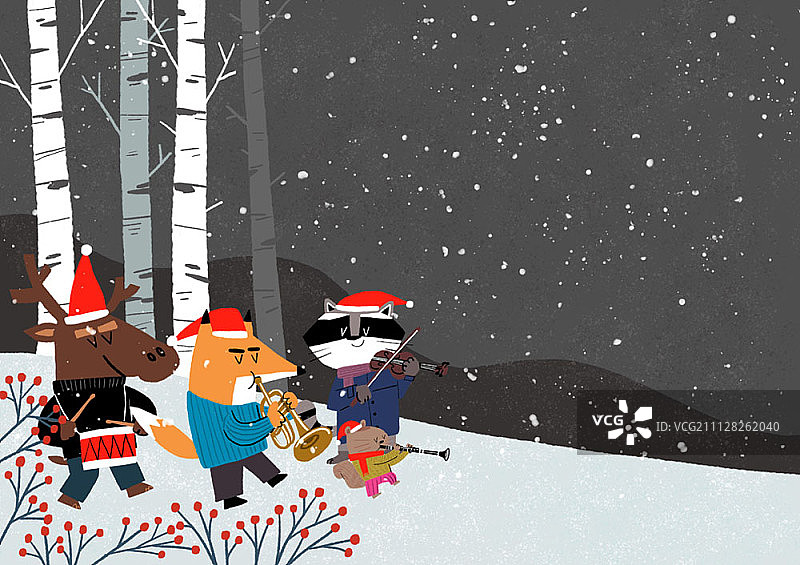 动物冬季生活图片素材