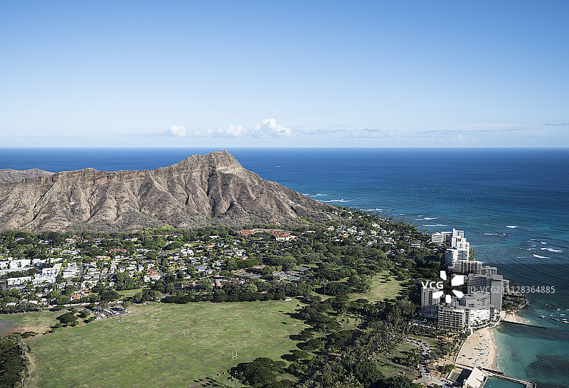 夏威夷钻石头山和海岸风光图片素材