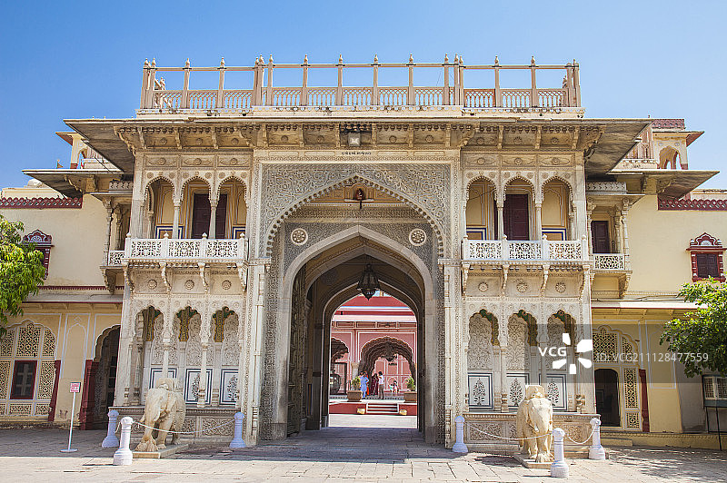 斋浦尔城市宫殿,斋浦尔,印度图片素材