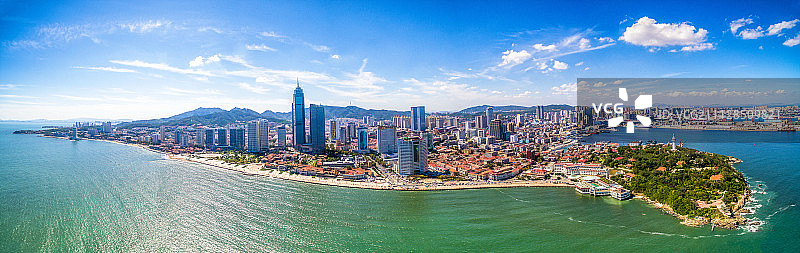 烟台山全景航拍图片素材