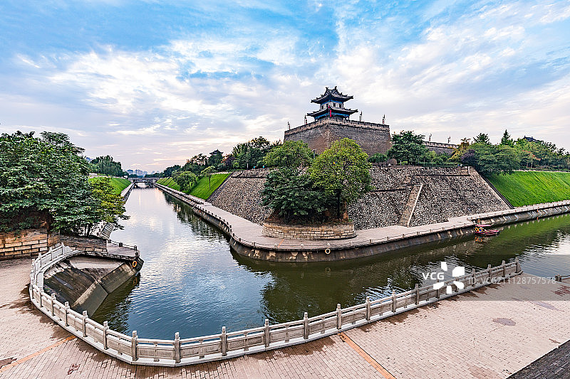 西安城墙角楼图片素材
