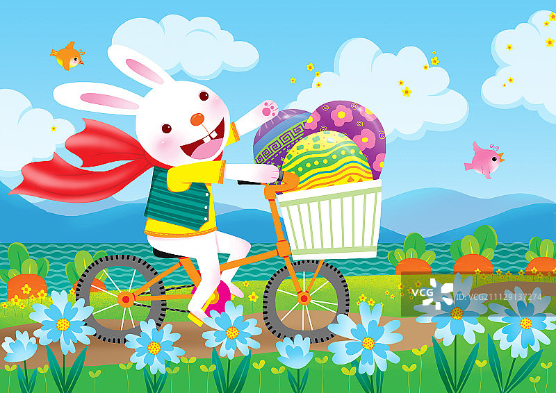 复活节的快乐兔子图片素材
