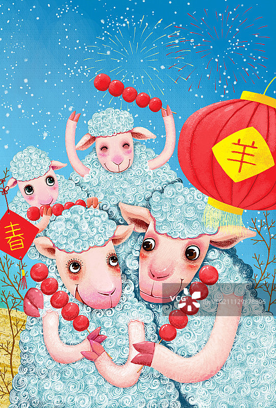 喜气洋洋过大年图片素材