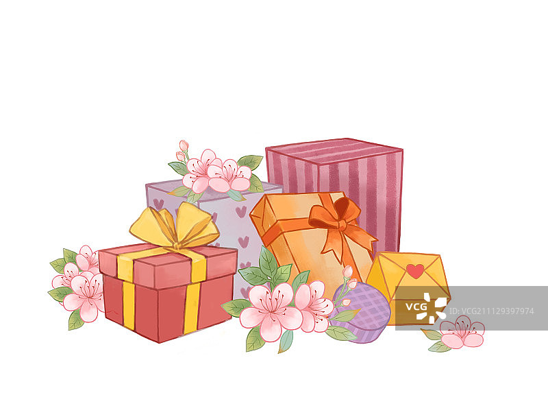 花与礼物图片素材