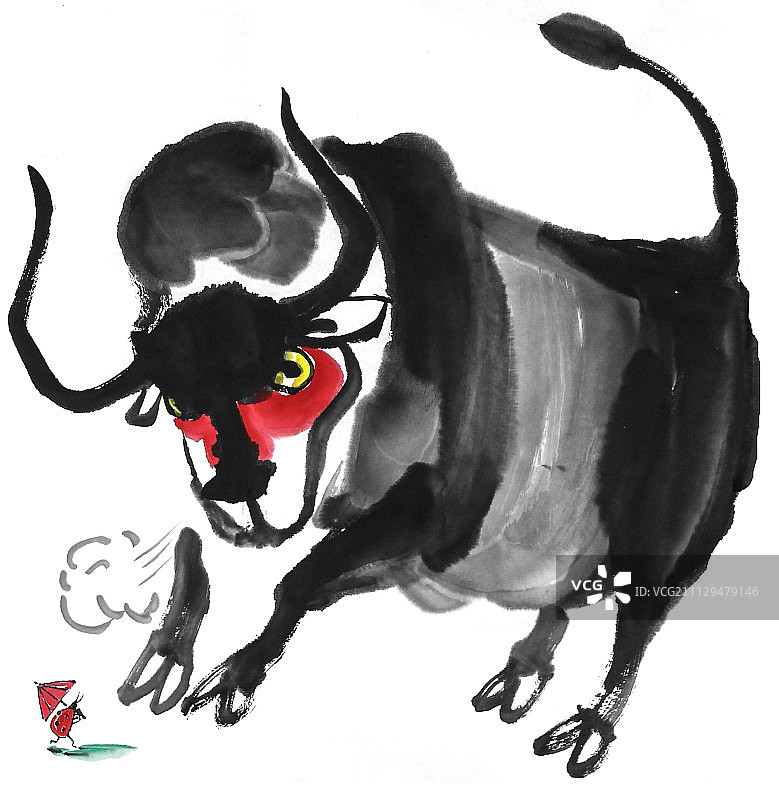 牛和瓢虫相遇图片素材