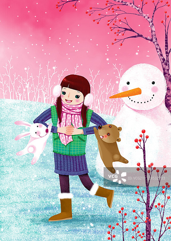 美丽可爱的女孩系列-节日快乐图片素材