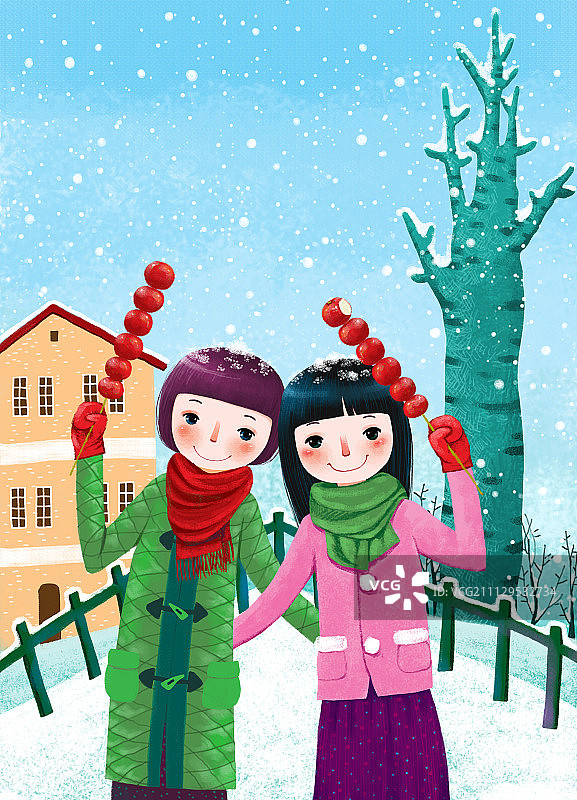 美丽可爱的女孩系列-冰糖葫芦图片素材