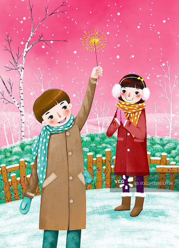 美丽可爱的女孩系列-开心过新年图片素材