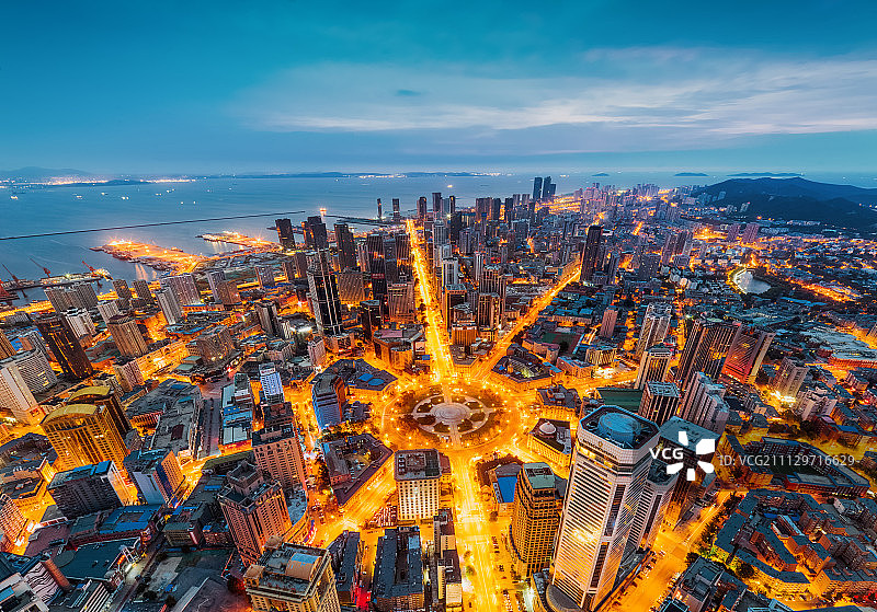 大连航拍视角图片素材