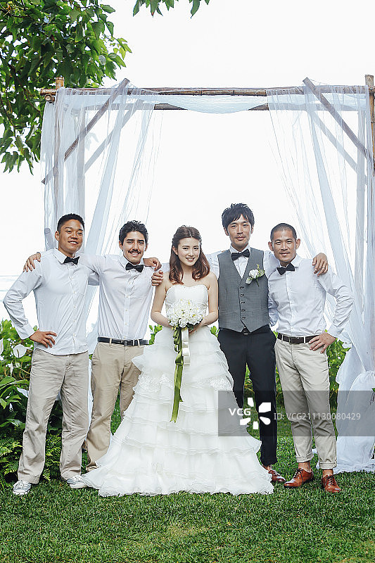 五人婚礼摄影图片素材