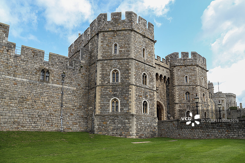 温莎城堡和干净空旷的草坪图片素材