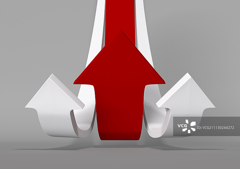 红色箭头和白色箭头的3D设计图片素材